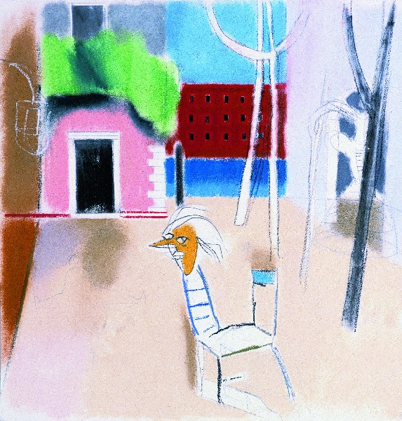 Zagubiony penis w Wenecji&nbsp;&nbsp;&nbsp;&nbsp;1998&nbsp;&nbsp;&nbsp;&nbsp;kredka olejowa i pastel&nbsp;&nbsp;&nbsp;&nbsp;75 x 105cm